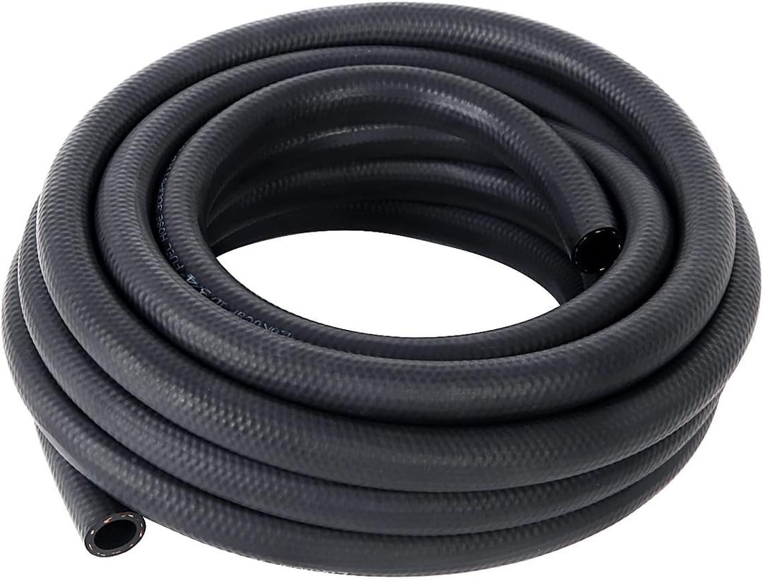 LokoCar Rubber Fuel Hose Line Push Lock 3/4" ID SAE 30R7 NBR 25ft 300PSI Black