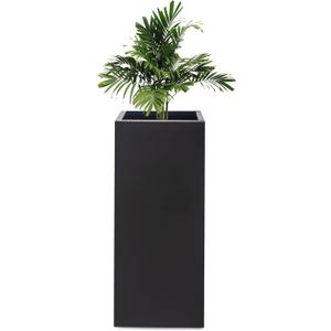 Metal Planter Box Rectangular Block - Galvanized Steel Tall Box Planter Modern Outdoor Planters All-Weather Use with Drainage Holes for Patio/Porch,30 1212IN