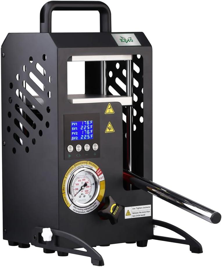 10 tons Hydraulic Heat Press Machine with Dual Heating Plates 6x6 Inches 10T Portable Manual Heat Pressing Machine with Smart LCD Screen