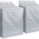 BlueStars 2PCS Washing Machine Covers For Top-load - Premium Outdoor Protection For Most Washer Dryer Cover - W29x D28x H43 (Silver)