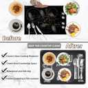 Decorative Electric Stove Cover - Cook Menu Design, Non-Slip Heat Resistant Protector for Smooth/Glass Top Stoves, Fits 28.5'' x 20.5''