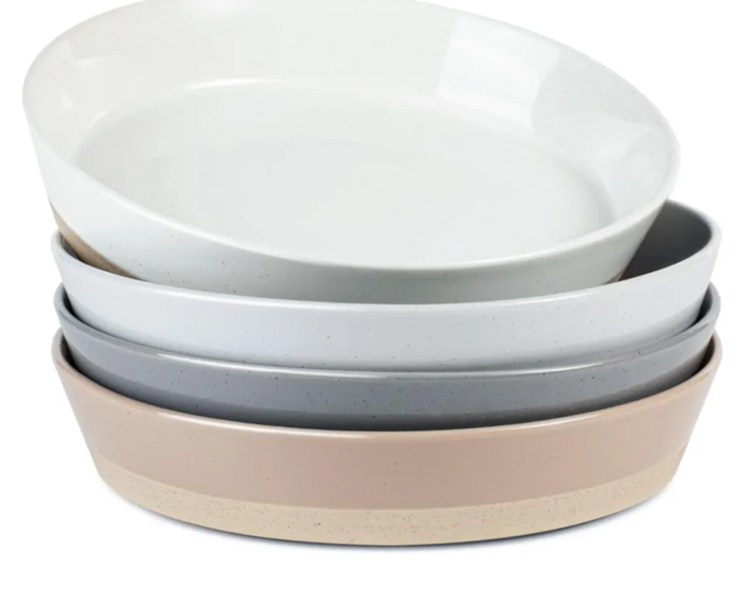 famiware Saturn 4 Pieces Pasta Bowls Set, 8.75 inch Salad Bowls, Stackable, Large Capacity, Perfect for Your Friend for Housewarming, Thanksgiving, Multi-color