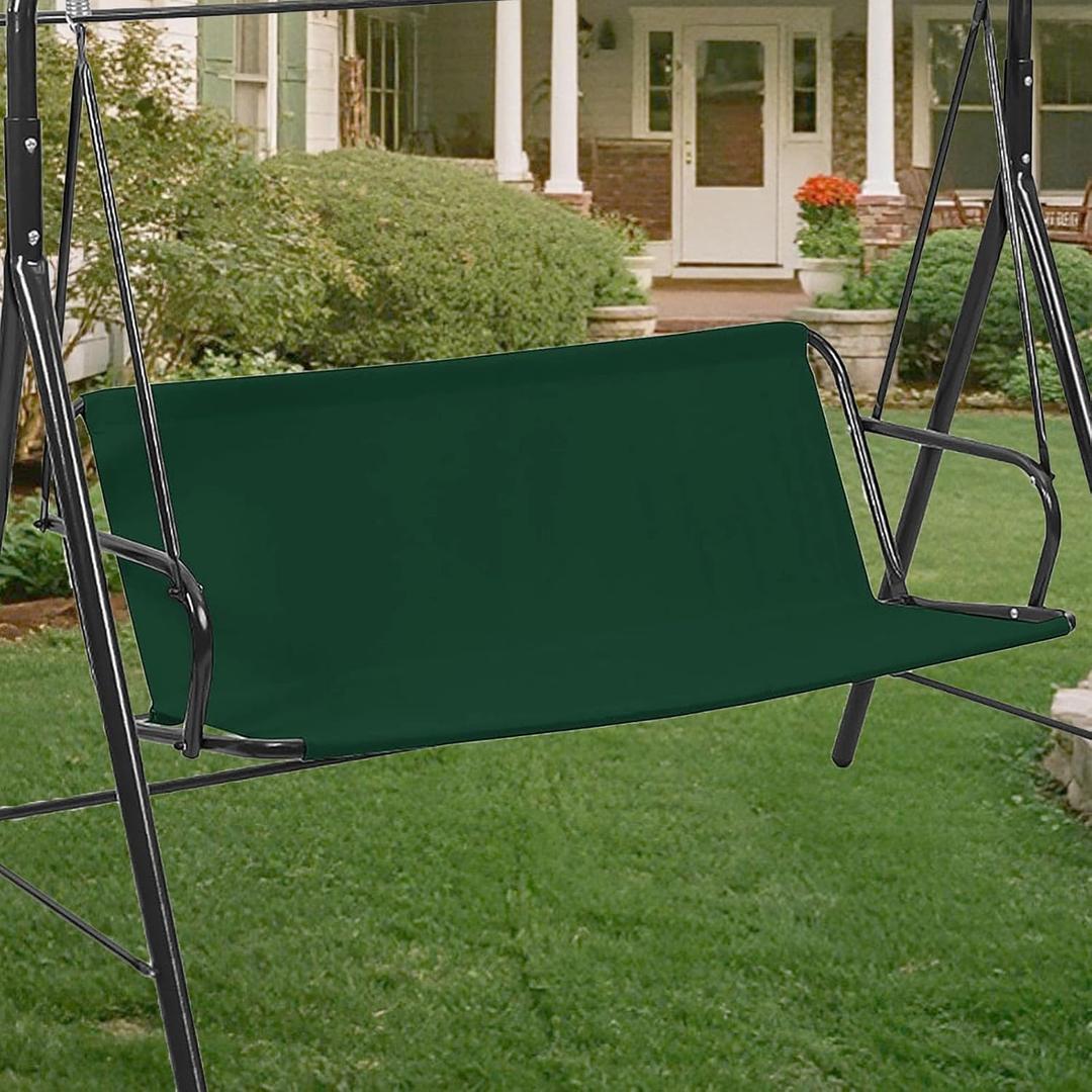 Swing Seat Replacement Cover for 2/3 Seater Outdoor Patio Swing 600D Thicken Oxford Porch Swing Cover Replacement Garden Rocking Chair Cushions Covers (Dark Green, 45.2x18.9 x18.9 inches)