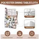 2 x Vintage Floral Berry Rectangle Tablecloth 60 x 84 Inches | Retro Flower Pastoral Botanical Decorative Dining Table Cloth, Spring Summer Dinner Tablecover Picnic Party Decoration