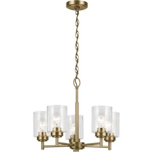 Kichler Winslow 5-Light Chandelier, Natural Brass, 16.25"