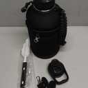 Insulated Water Bottle | Thickened Stainless Steel Vacuum Metal | Portable Sports Half Gallon Large Water Jug for Gym and Hiking with Straw, Carrier Bag, Handle Strap | BPA-Free 64 oz (Advanced Black)