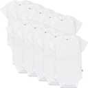 HonestBaby unisex-baby 10-pack Short Sleeve Bodysuits One-piece 100% Organic Cotton for Infant Baby Boys, Girls (0-3 Months, Honestly Pure White)