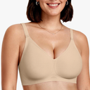 OEAK Women Comfortable Push Up Bras Wireless Seamless Full Coverage Bralette Buttery Soft Everyday Tshirt Bra Convertible Bra XXL