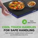 NutriChef Electric Warming Tray | Glass Surface Hot Serving Tray | Adjustable Temperature 140F to 230F | Energy Efficient & Space Saving | Perfect for Buffets,Parties & More | 21.2 x 16.5 IN | Blue