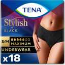 Stylish Maximum Black Incontinence Underwear by TENA