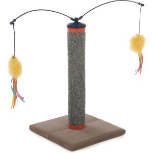 SmartyKat Scratch 'N Spin Carpet Cat Scratching Post with Spinning Wand Toys - Gray, One Size