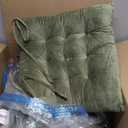 Chair Pads Rectangle Stool Cushion Soft Cotton Fabric Barstools Cushions with Ties,green-30x45cm/11.8x17.7