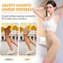 Women's Slip Shorts for Under Dresses Anti Chafing High Waisted Seamless Smooth Shorts (Beige, XXL)