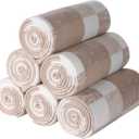 CAI TENG Fleece Throw Blankets Lightweight Warm Soft Cozy Kids Blanket Pet-Friendly Bulk Fleece Blanket Solid for Home, Bed, Sofa, Dorm, Office, Gifts, Outdoor Plaid Beige 6 Pack 50 x 60 inch