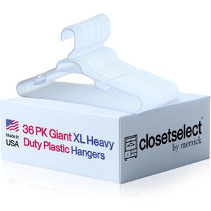 19" XL Plastic Hangers, Giant Heavy Duty Hanger, Merrick, XL Hanger, 36