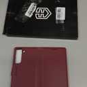 for Samsung Galaxy S22 Wallet Case with RFID Blocking Credit Card Holder, PU Leather Folio Flip Kickstand Protective Shockproof Cover for Women Men (Red) (Red)