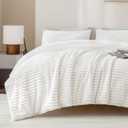 Andency Comforter Full Size Set, White Fluffy Comforter Full Size 3 Pieces, Super Soft Warm Fleece Faux Fur Bedding Set, Luxury Fuzzy Heavy Bed Set for Winter