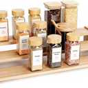 Spice Rack Organizer for Cabinet, 18in Bamboo Tiered Spice RackUsed for Kitchen Countertops and Food Storage Room OrganizerSpecially Designed for Jars and Spice Bottles(Bamboo, L)