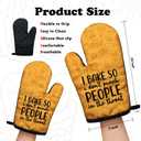 Funny Hostess Cooking and Baking BBQ Kitchen Gadgets with Heat Resistant Silicone Non-Slip, I Bake So I Don't Punch People in The Throat Oven Mitts Set of 2, Gifts for Bakers Chef Friends Mom Wife