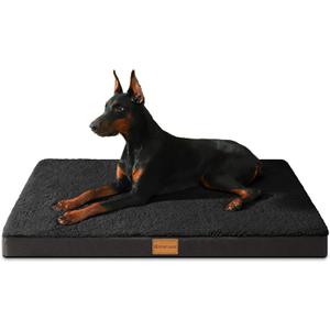 Patas Lague Orthopedic Dog Bed for Large Dogs, Soft Comfortable Waterproof Egg Crate Foam Medium Pet Beds Mat with Removable Washable Cover, 36''X24'' Black