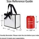 TKSBAG 50 PCS Small White Black Gift Bags with Handles, 6.43.15.1 Inch Thank You Bags with Bow Ribbon for Baby Shower, Bridal Shower, Wedding, Party Favors, Mother's Day