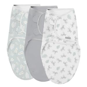 SwaddleMe by Ingenuity Easy Change Baby Swaddle in Size Small/Medium, 0-3 Months, 7-14 Pounds, 3-Pack with Easy Change Zipper -Zebra Botanical