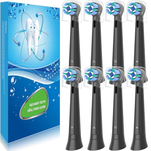 7 Pack Replacement Toothbrush Heads Compatible with Oral B iO, Brush Heads for Oral-B iO 2/3/4/5/6/7/8/9/10/7G Series, with Covers, Black