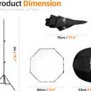 Godox Photo Studio 80cm 31.5in Portable Octagon Umbrella Softbox,190cm Light Stand with Hot Shoe Holder Bracket kit for Flash Speelidte