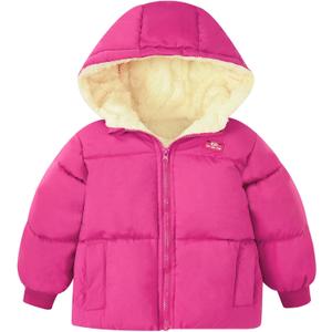 UNICOMIDEA Baby Winter Coat with Hooded Toddler Boys Girls Puffer Jackets for 12M-5T (Pink)