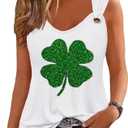 Womens Gradient Notched Neck Casual Tank Tops Novelty Sleeveless Shirts Funny Graphic Tee Vests (White, S)