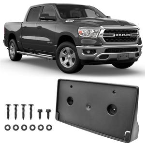 Front License Plate Frame for Ram 1500 DT 2019 2020 2021 2022 2023 2024 Licence Plate Holder fits Perfectly with Curvature of Front Bumper Ram License Plate Frame Replace OE CH1068151 68274215AE