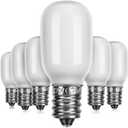 Meonum 6 Pieces Christmas Village Replacement Light Bulbs, E12 Candelabra Base T20 LED Bulbs, 0.7W 120V Replacement Light Accessories for Villages Houses, Christmas Tree, Halloween Pumpkin