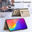 Asuwish Compatible with Samsung Galaxy S22 Plus S22+ 5G Wallet Case with Screen Protector and Crossbody Shoulder Strap Buckle Card Holder Cell Phone Cover for S22+5G S22plus 22S + S 22 22+ Women Beige