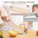 Knife Set, 7-Piece Kitchen Knife Set with Sharp Chef and Meat Knives, Anti-Rust Utility Knives Set for Kitchen, Kitchen Knife Block Set Khaki