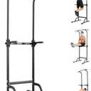 Power Tower Home Gym Strength Training Station Adjustable 10 Height Levels, Heavy-Duty Chin-Up Tower with Parallel Dip Handles, Bodyweight Workout Equipment for Pull-Ups, Dips, Knee Raises, Push-Ups, 330 Lb Capacity