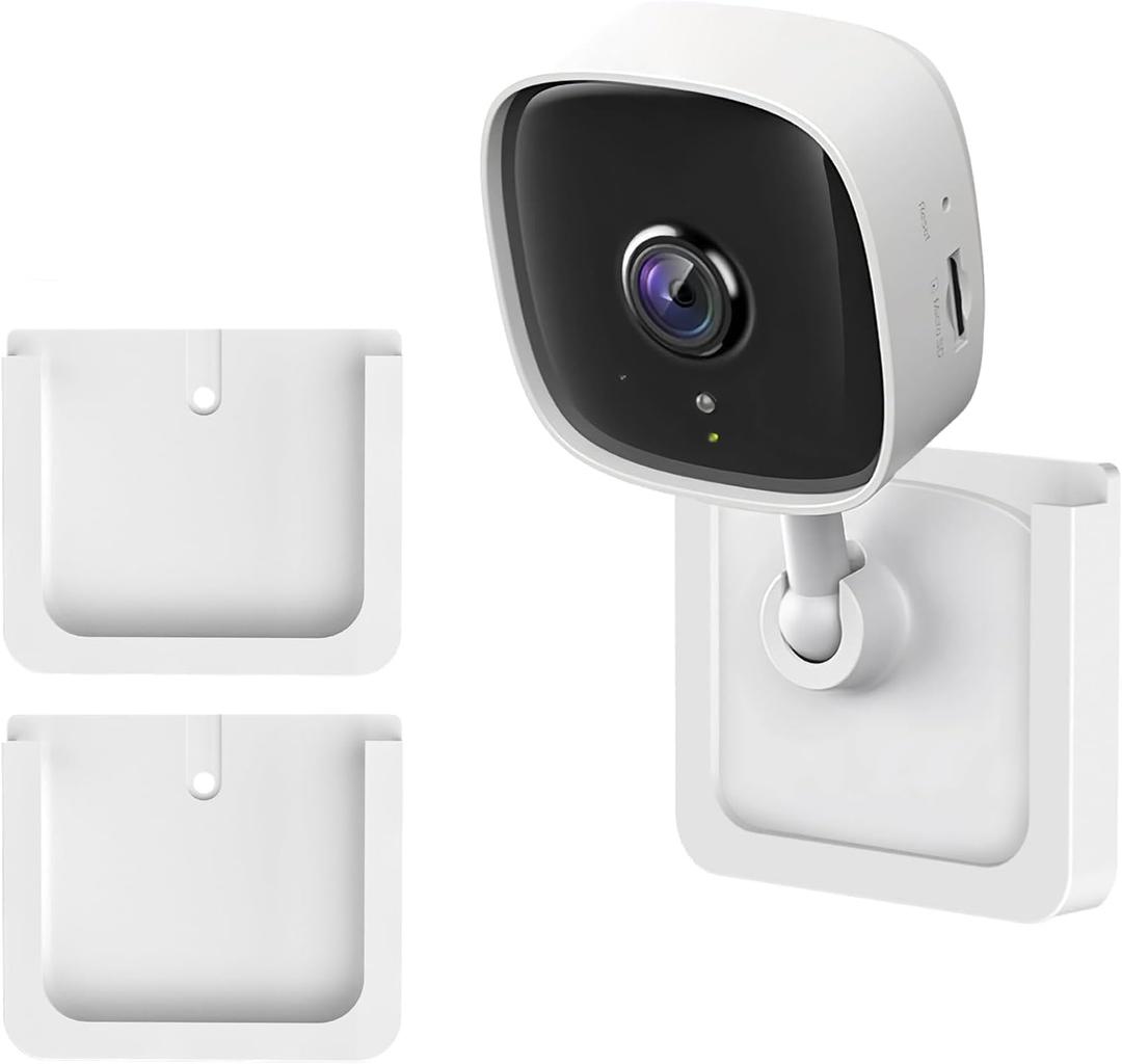 2 Pack Adhesive Wall Mount Bracket Stand for Tapo C100, C110 Camera - Strong VHB Stick On,No Drilling Camera Mount for TP Link Camera,Two Ways Installation