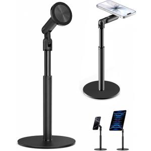 Magnetic Phone Stand,2 In 1 Adjustable Phone Stand For Desk Magnetic,360 Rotating Magnetic Phone Stand For Desk Aluminum Phone Holder For Magsafe, Compatible Iphone 17 16 15 14 13 12 Pro Max And Ipad