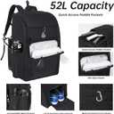 52L Pickleball Bag Fits 6+ Paddles,Pro Pickleball Backpack with Wet Dry Separation,Shoe Compartment,Hidden Ball Net,Designed for 2 Players Family and Couples