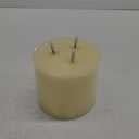 3 Wick Extra Large Flameless Candles, 6"x6" Flat Battery Operated Candles with Remote, Real Wax Led Candles with 3D Flickering, Fake Candle Flame for Home Decor (Ivory)
