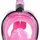 Jwintee Full Face Snorkel Mask, Diving Mask for Kids and Adults,180° Panoramic View  Safe Breathing, Anti-Leak&Anti-Fog Pink