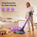 Cordless Vacuum Cleaner, 500W/40Kpa Vacuum Cleaners for Home, Stick Vacuum Cordless with LED Display, Anti-Tangle & Wall Mount