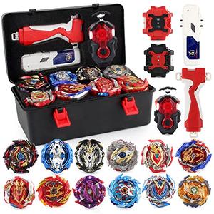 Daoyehsy Battling Top Burst Launcher Game Set, 12 Spinning Tops Gyros 3 Launchers with Storage Box Great Birthday Present for Boys Age 6 8 10+