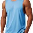 MAGCOMSEN Men's Tank Tops Sleeveless Workout Gym Shirts Dry Fit Muscle Cut Off Athletic Swim Summer Tee Shirt (L)