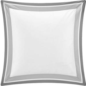 Shading Collection 2 pieces in a Pack Euro Square Pillow Sham Covers 100% Egyptian Cotton Sateen 400 Thread Count 26”x26” with 1" flange Suitable Filling Size 28"x 28" (WHITE/ TAUPE/ GREY)