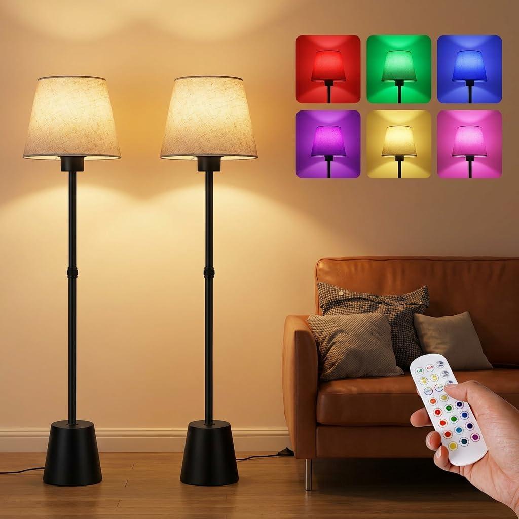 Battery Operated Floor Lamp, Cordless Floor lamp with 5200mAh Battery,RGB Floor Lamps, Timer Function Suitable for Living Room Sofa Area Bedroom RV and Balcony
