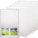 Changshade 6-Pack Temporary Light Filtering Paper Blinds for Window, Cut to Size Adhesive Paper Shades, Stick on Pleated Blinds,No Drill Easy Install,36" W x 72" H,White