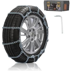 Snow Chains for Pickup Trucks, SUVs, Light Trucks, Heavy Duty Quick Fit & Easy Installation, Reusable Emergency CAM Tightener Tire Traction Chain, Set of 2 (HPC1142)