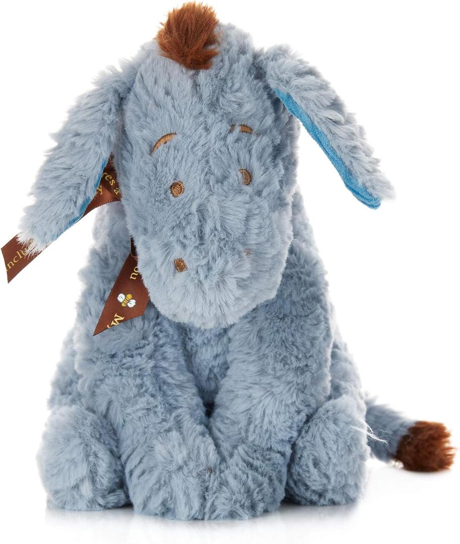 Disney Baby Classic Winnie the Pooh and Friends Stuffed Animal, Eeyore 9 Inches, 1 Count (Pack of 1), Gray, Brown, Blue