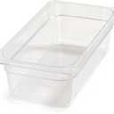 Carlisle FoodService Products Plastic Food Pan 1/3 Size 4 Inches Deep Clear