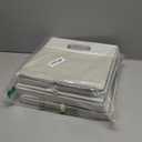 Fabric Storage Cubes with Clear Windows and Lids, 11'' Foldable Storage Bins with 3 Handles, Decorative Storage Boxes for Home, Bedroom, Closet, Office (Gray & White)